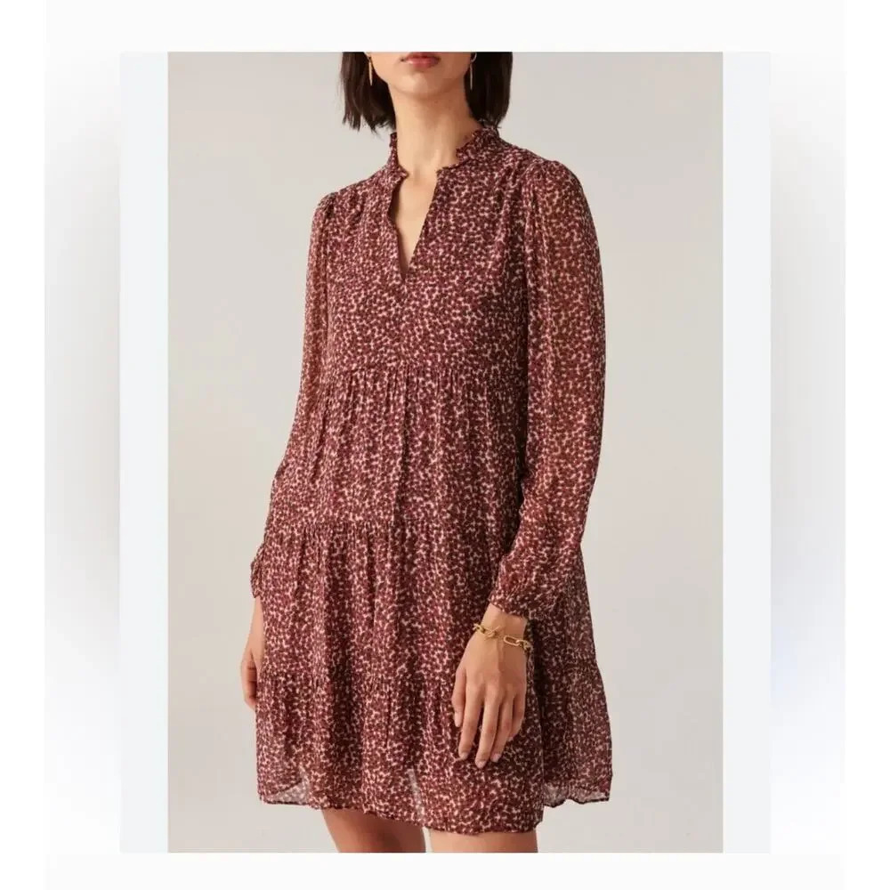 Ba&sh Pazur‎ V-Neck Short Flowy Dress